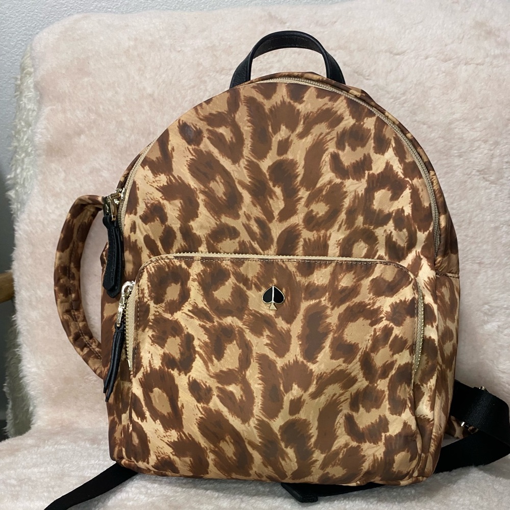 Kate spade leopard backpack